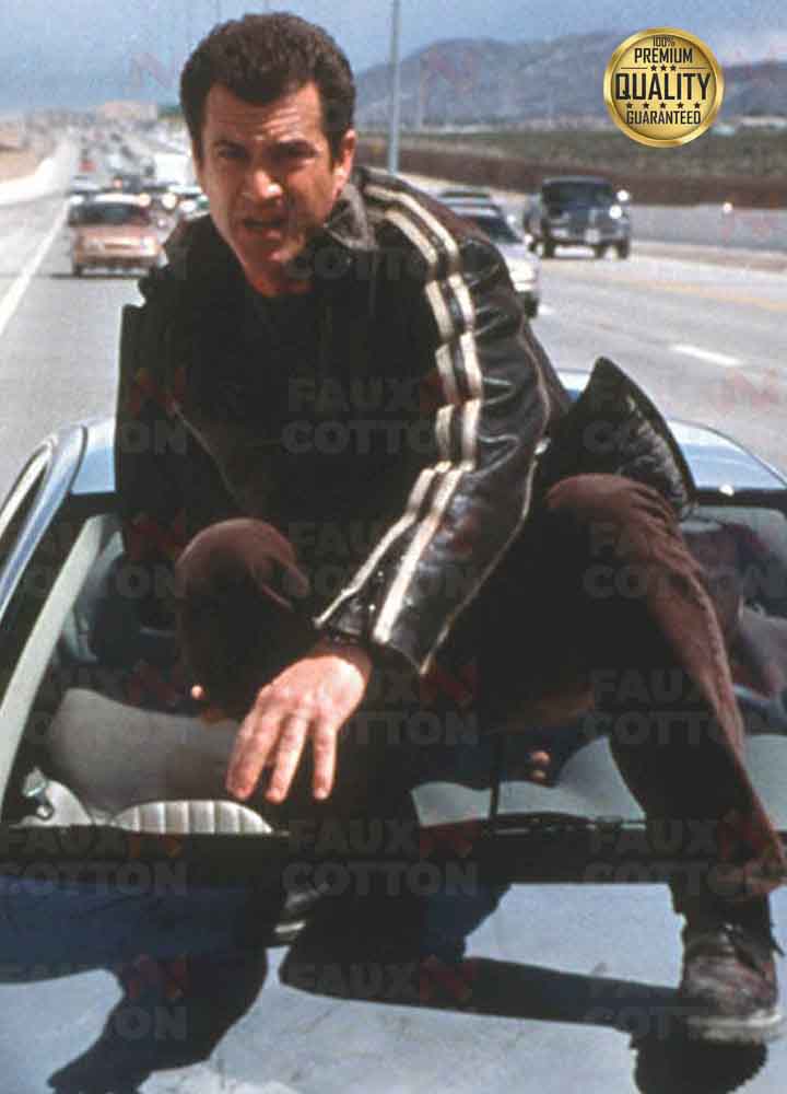 MEL GIBSON LETHAL WEAPON BLACK LEATHER JACKET